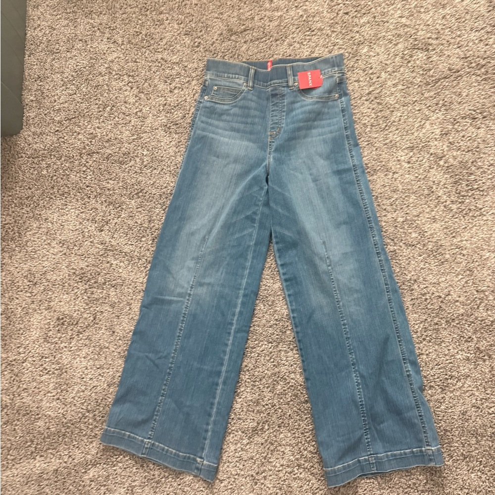 SPANX Light Blue Flare & Wide Leg Jeans